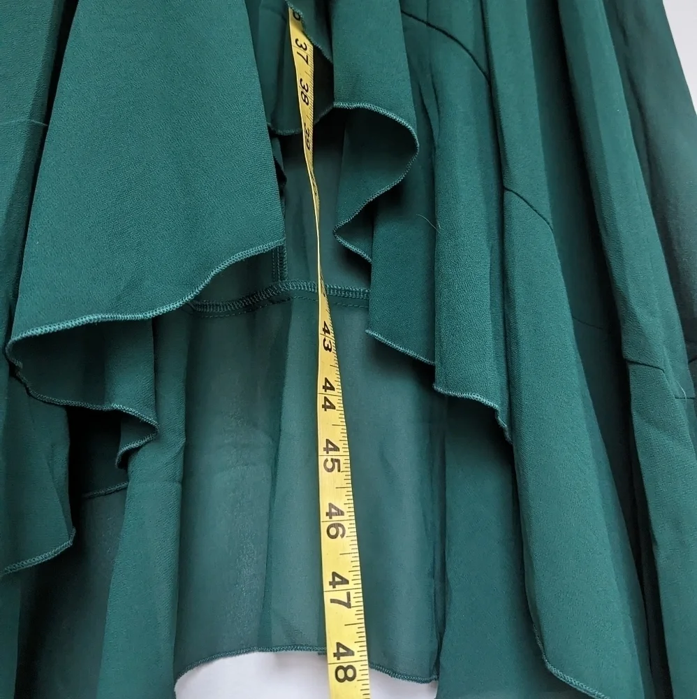 Miusol Deep Green Faux Wrap Ruffle Dress Scalloped Neck HiLo Skirt sz XXL= US XL - Picture 11 of 11